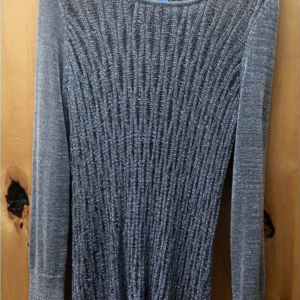 Simple Vera Wang Silver Tunic Top, XL, stretch material